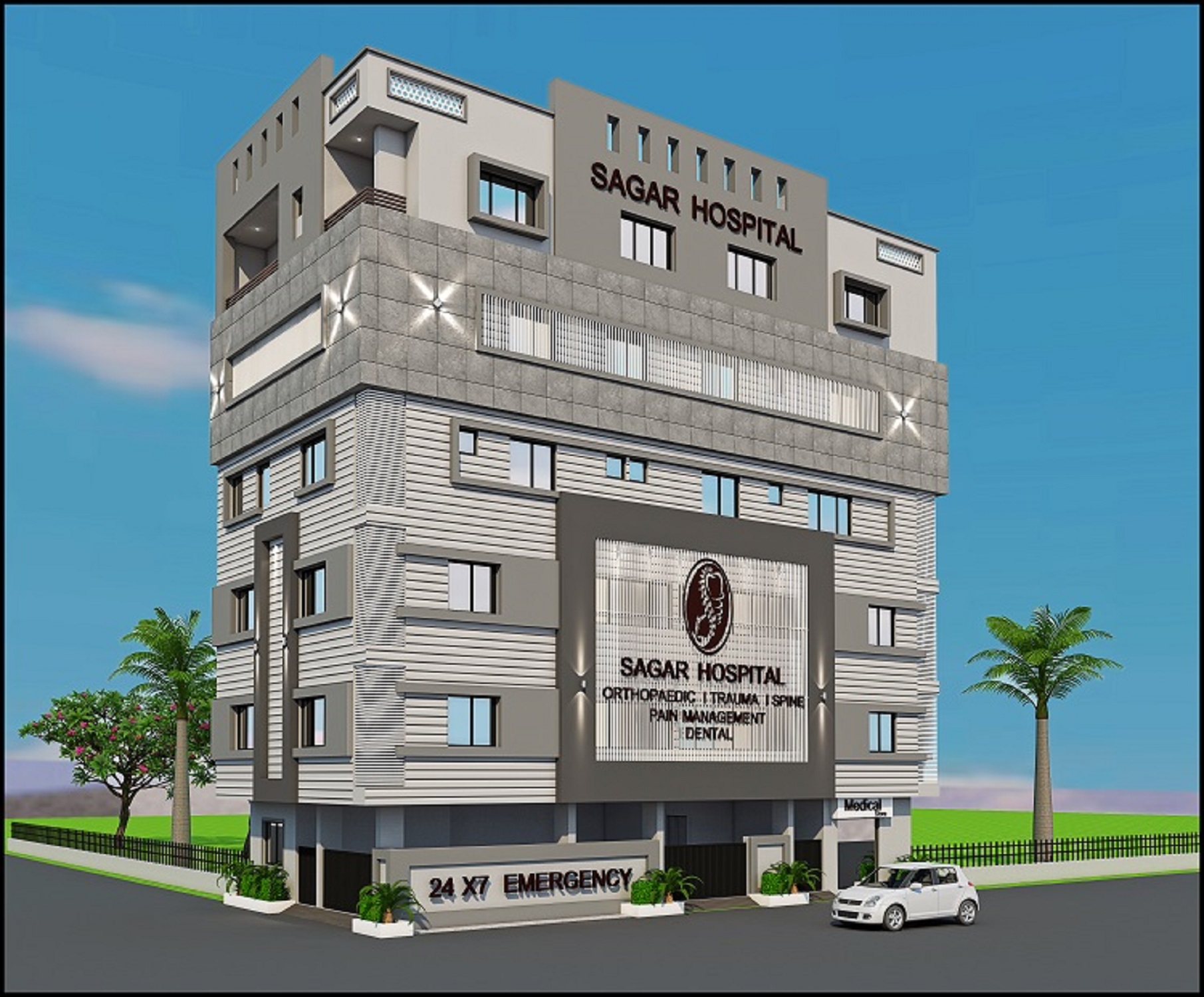 Sagar Orthopaedic & Dental Hospital building, Morbi, Gujarat